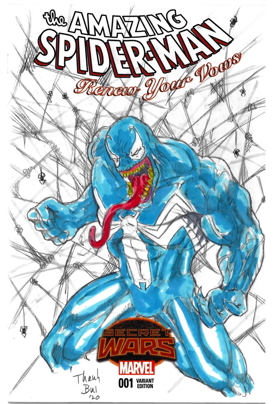 Amazing Spider-Man Renew Your Vows 1 Sketch Cover Comic W Original Thanh Bui Art