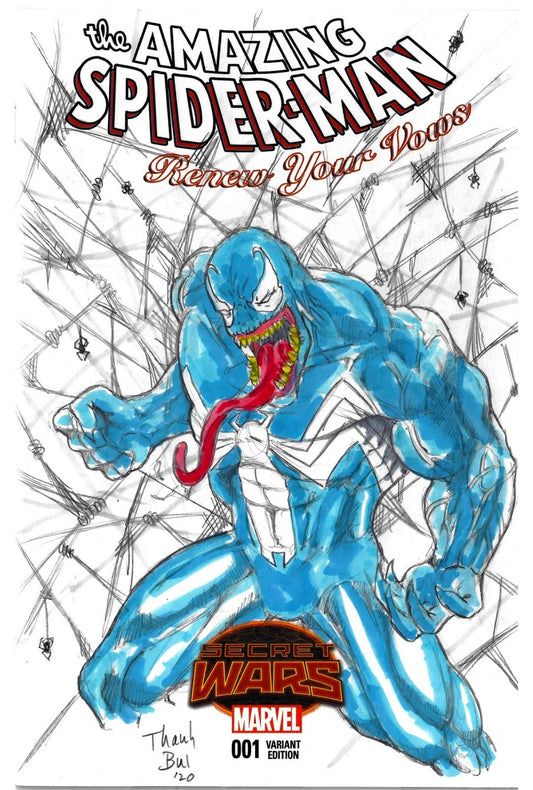 Amazing Spider-Man Renew Your Vows 1 Sketch Cover Comic W Original Thanh Bui Art