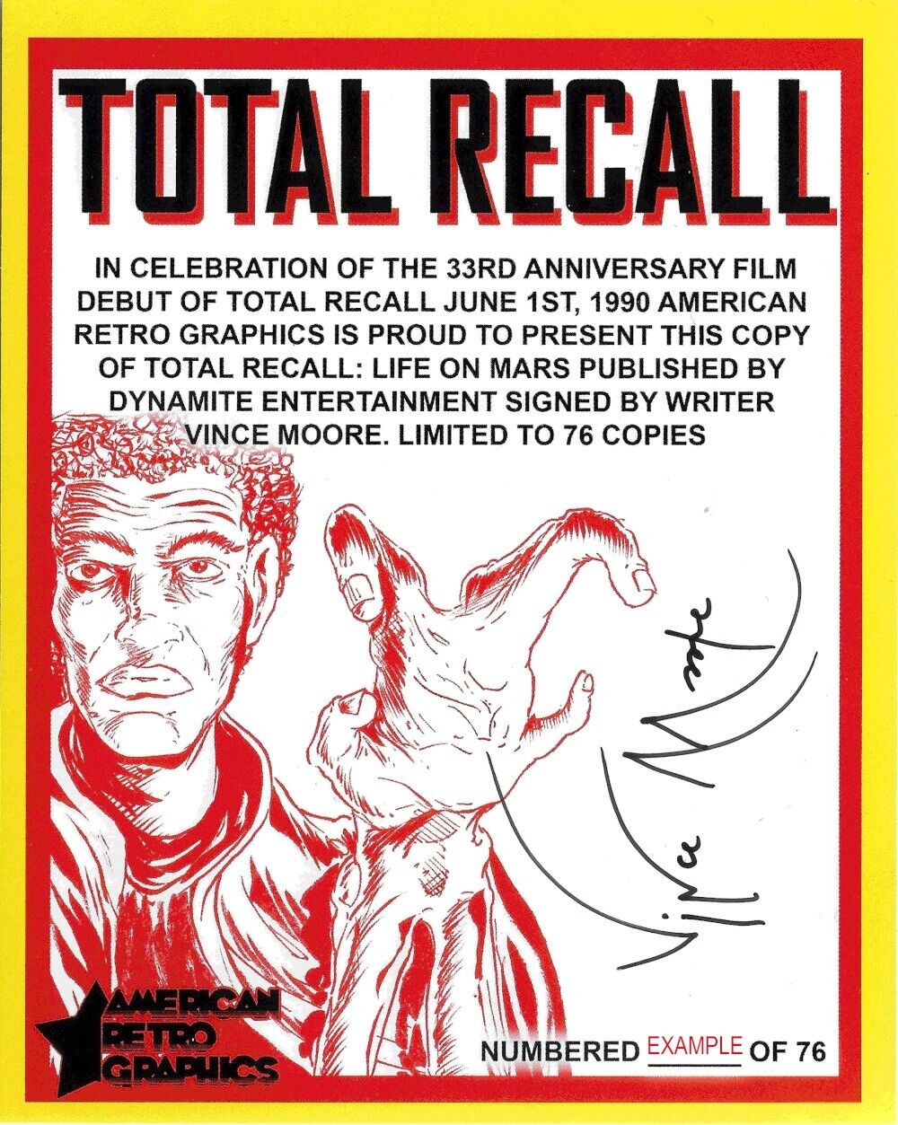 Total Recall (2012) Life On Mars TPB ARG Signed and Numbered Edition.