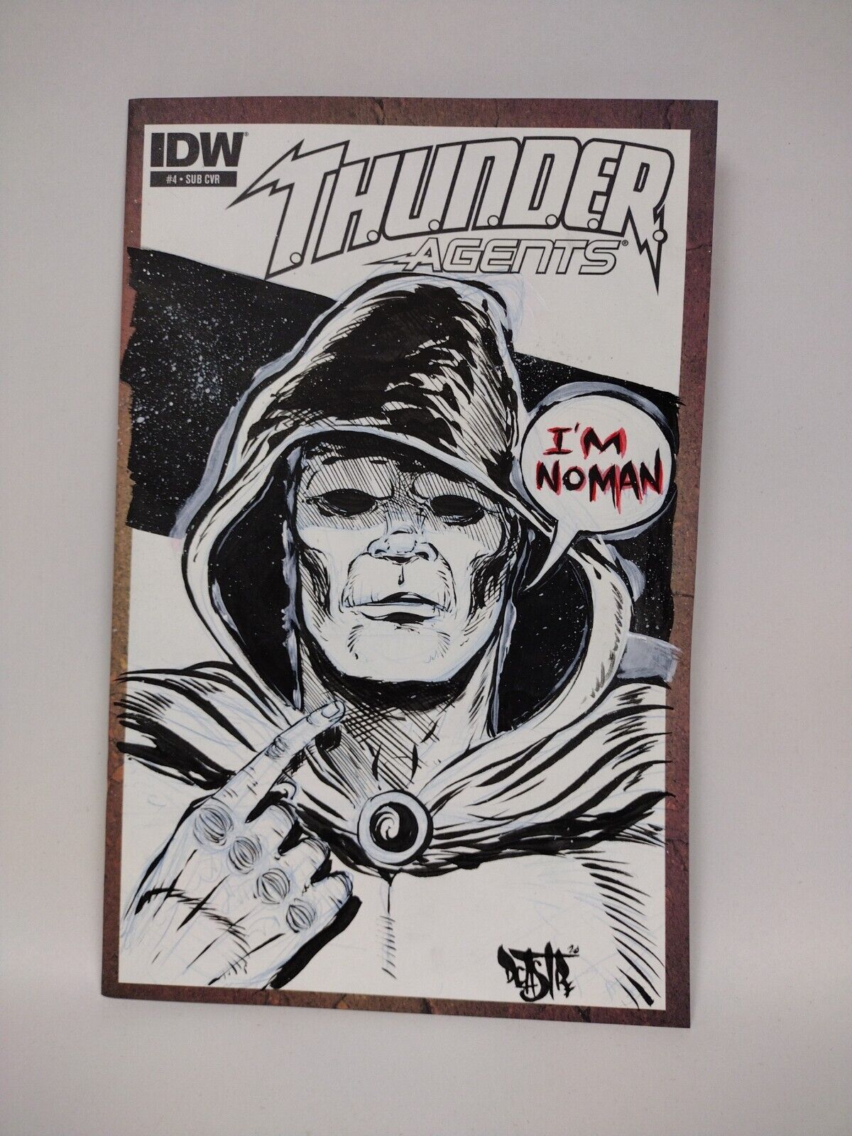 Thunder Agents #4 (2014) Blank Variant Comic Original DCastr Art COA