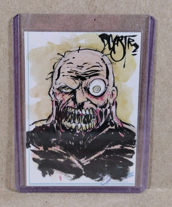 Dave Castr Crusin (2025) OAC Sketch Card W Original Big Eye Zombie Horror Art