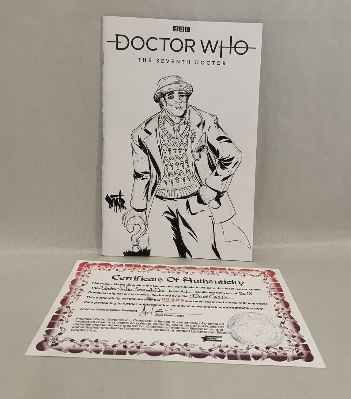 DOCTOR WHO: THE SEVENTH DOCTOR #1 Blank Variant Cover Comic 2018 W Original Art