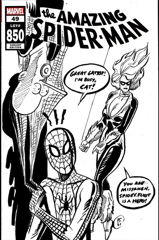 Amazing Spider-Man #49 Sketch Variant Cover Comic W Original Paul Shurar Art