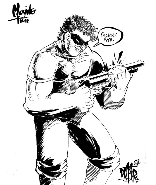 Closing Time Burglar (2023) 8 X 6" Original Dave Castr Illustration Art W COA