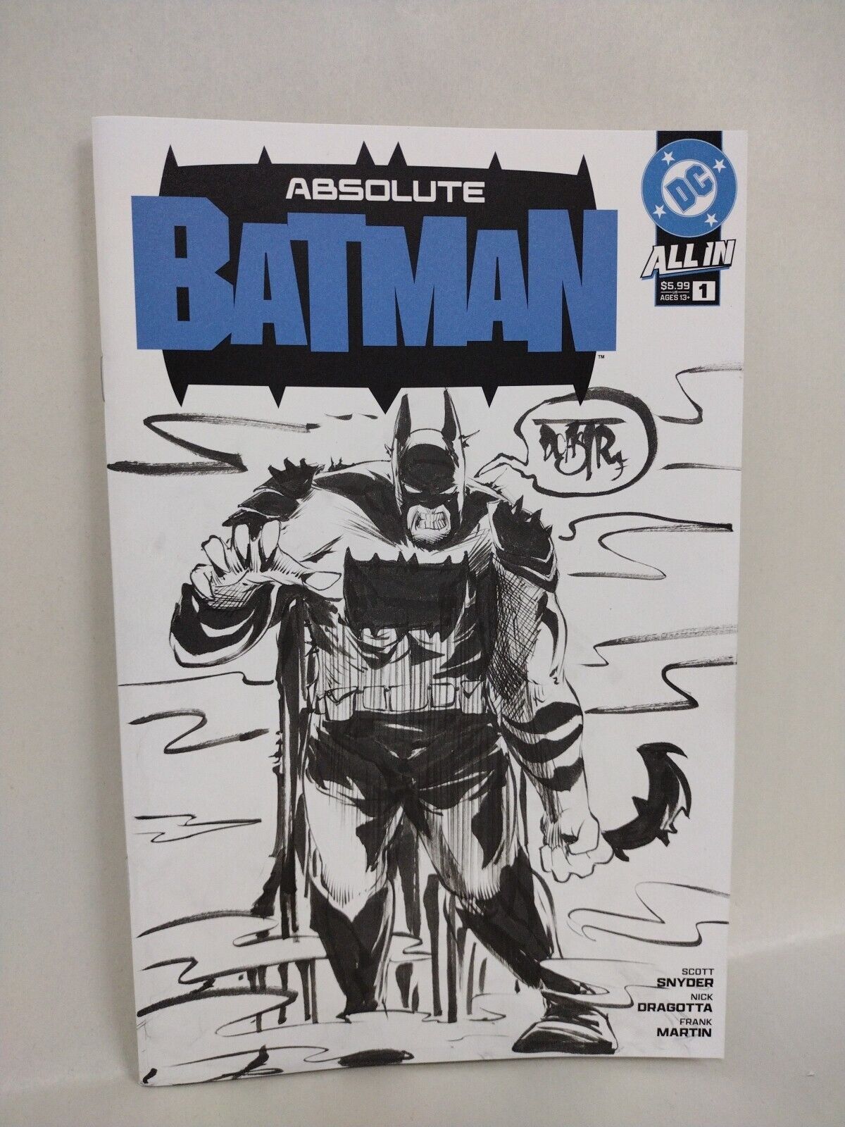 Absolute Batman 1 (2024) DC Comic Sketch Variant Cover W Original Dave Castr Art