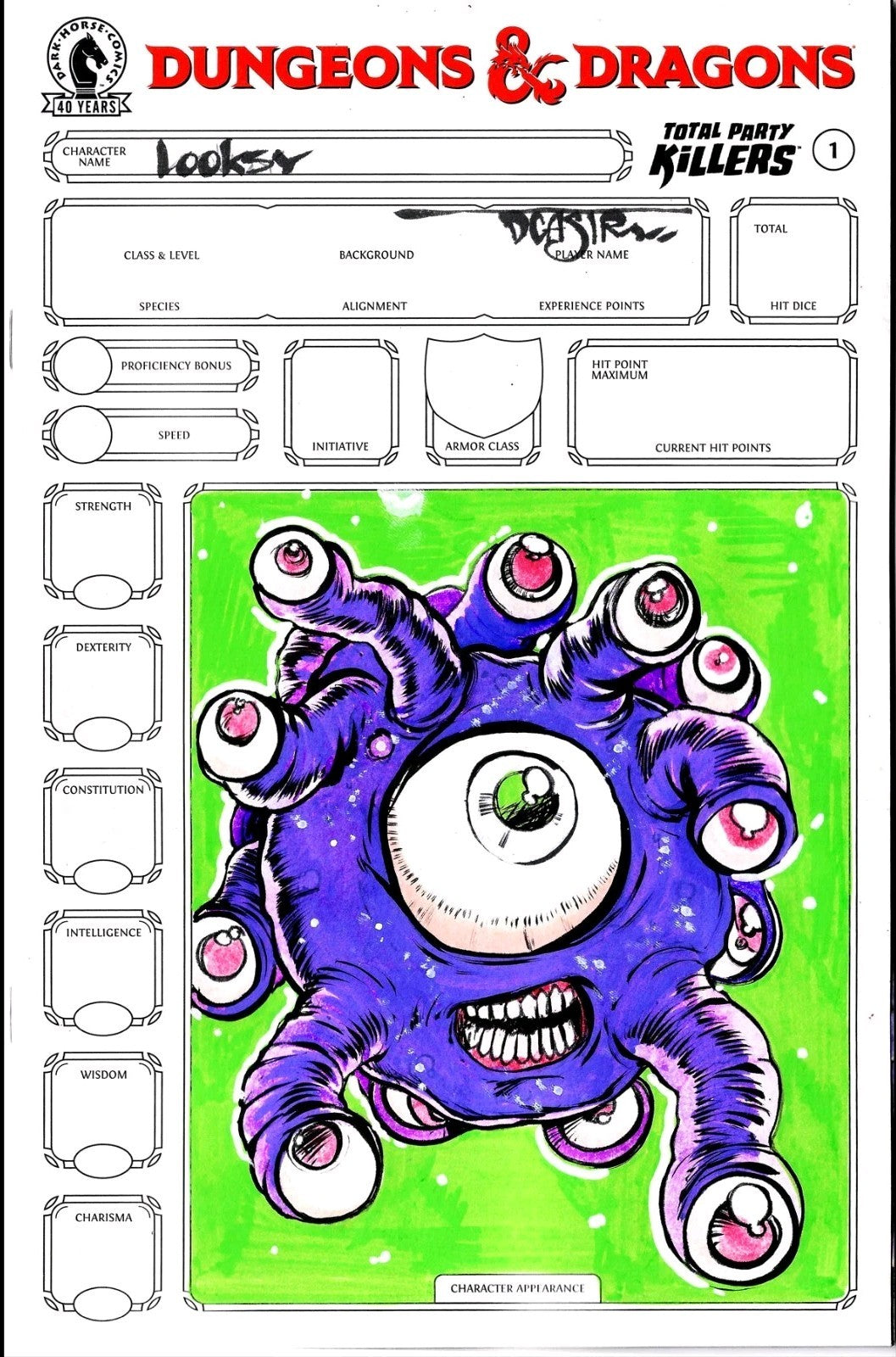 Dungeon & Dragons Total Party Killers #1 Dark Horse Sketch Cover W Original Art