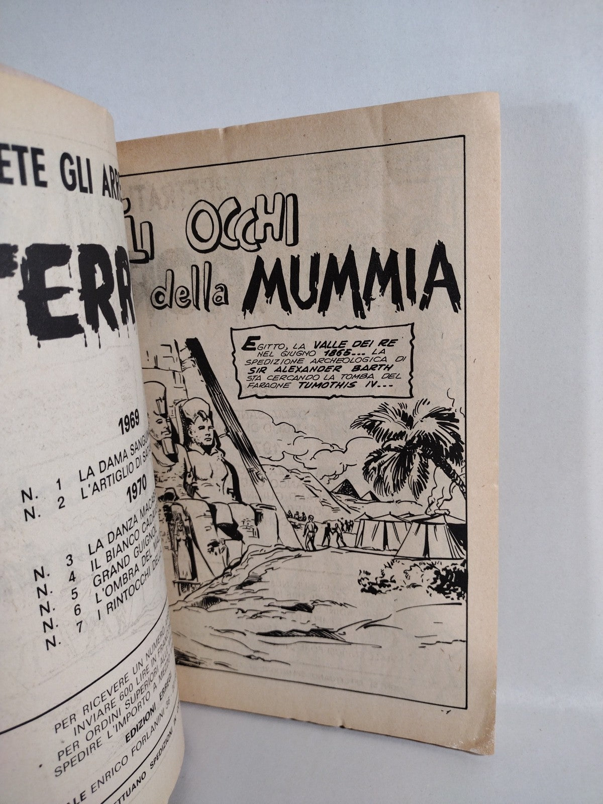 Terror #8 Eyes Of The Mummy (1970) Italian Text Horror Comic