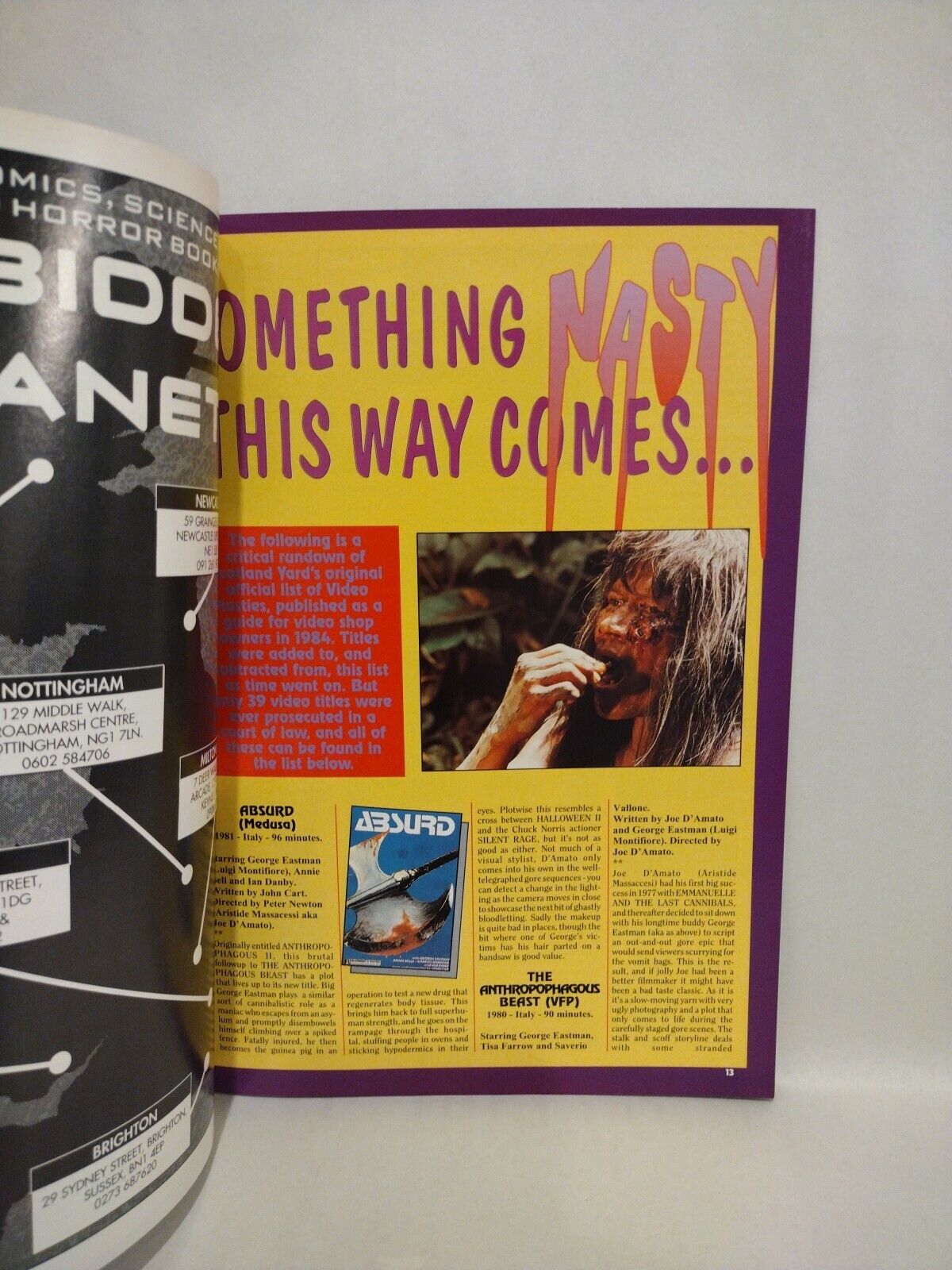 Dark Side Magazine #20 (1992) David Cronenberg Movie Index Naked Lunch Horror