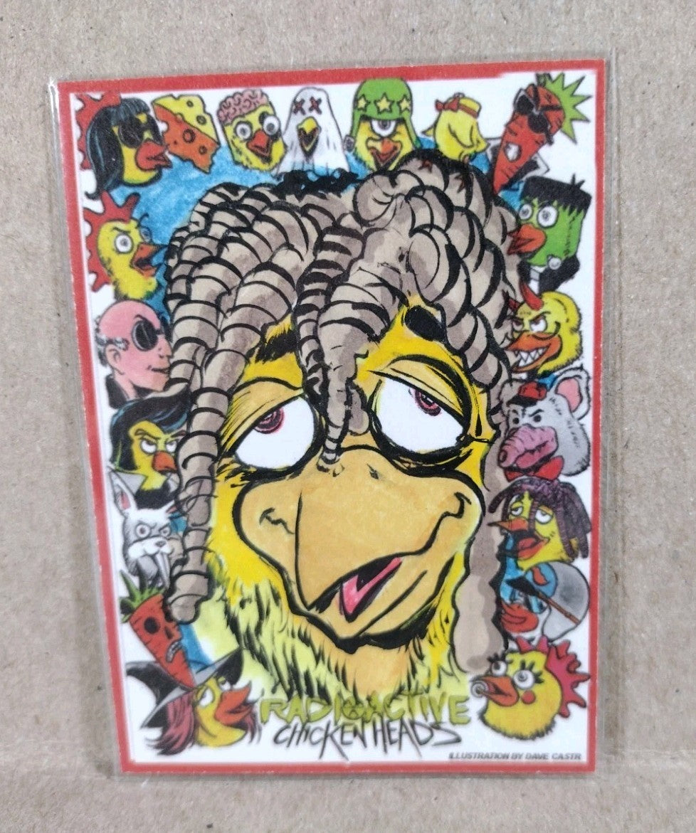 Radioactive Chicken Heads Exclusive Sketch Card W Original Pastafarian Art