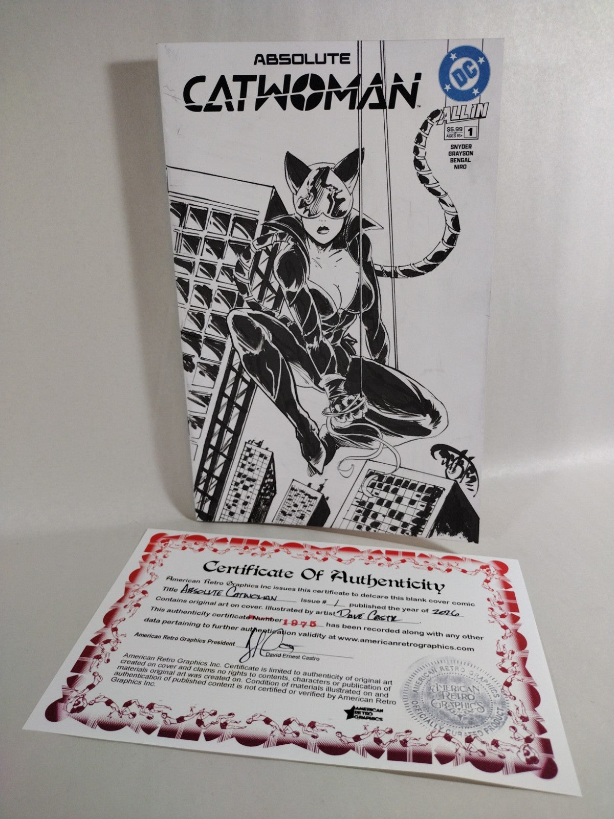 Absolute Catwoman #1 (2026) DC Comic Sketch Var Cover W Original Dave Castr Art
