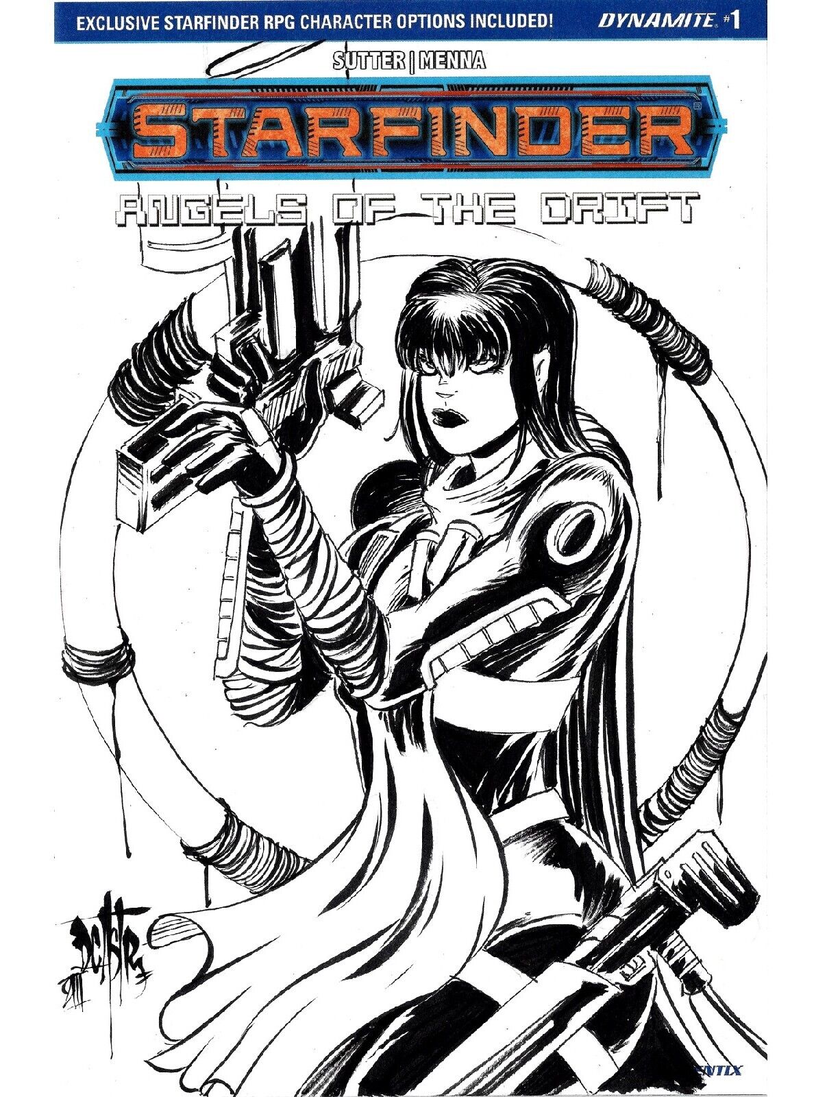 Starfinder AOTD 1 (2023) Dynamite Sketch Variant Comic W Original Dave Castr Art