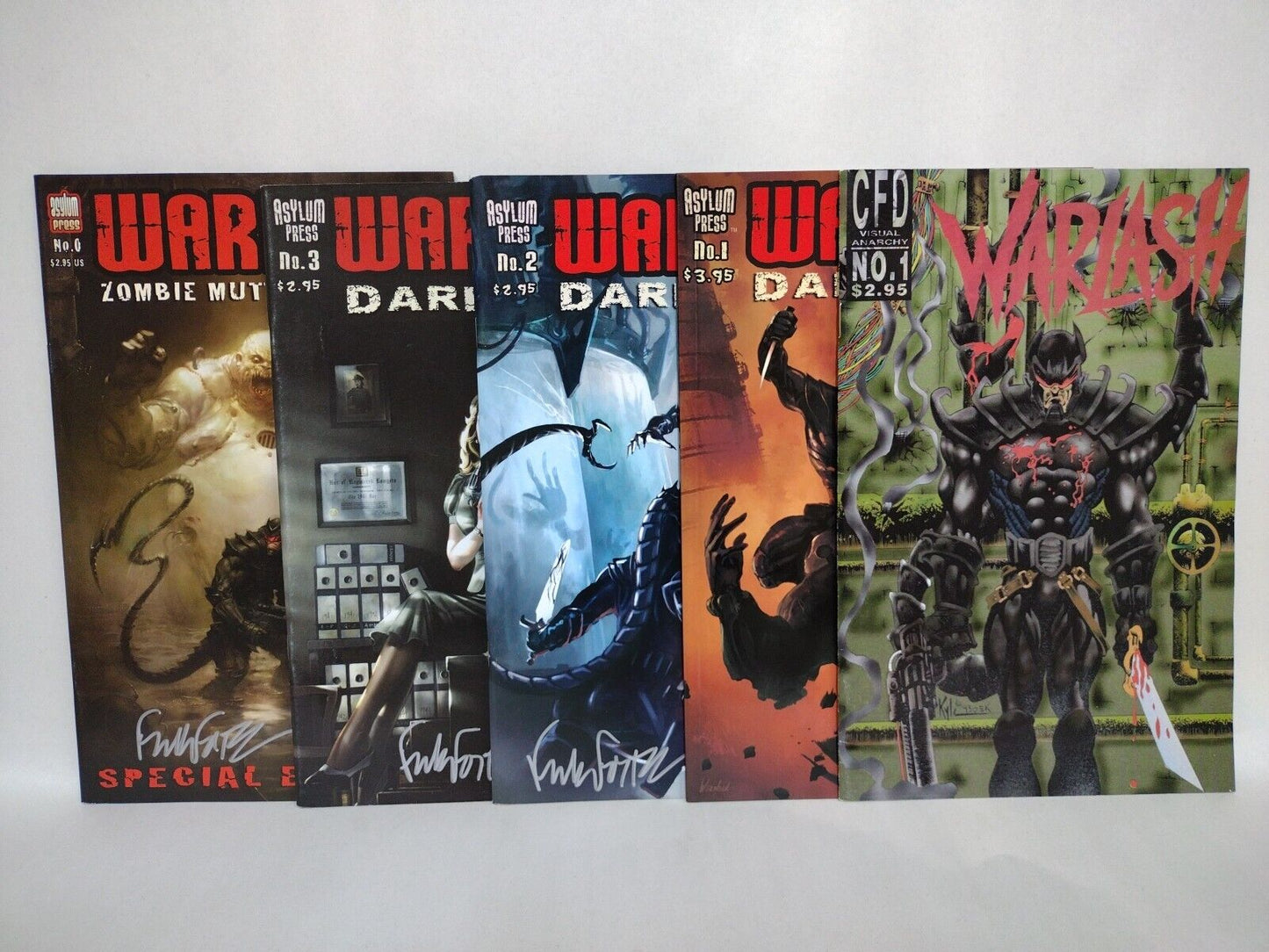 Warlash Dark Noir (2008) Complete Asylum Press Series 1 2 3 + 0 #1 (1995) Forte