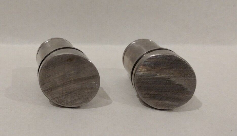 Lot Of 2 Custom Men's Ring Holder Displays Solid Brushed Steel