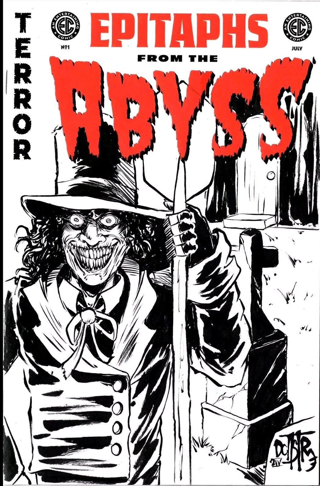 Epitaphs From The Abyss 1 (2024) EC Comic Sketch Cover Var W Original DCastr Art