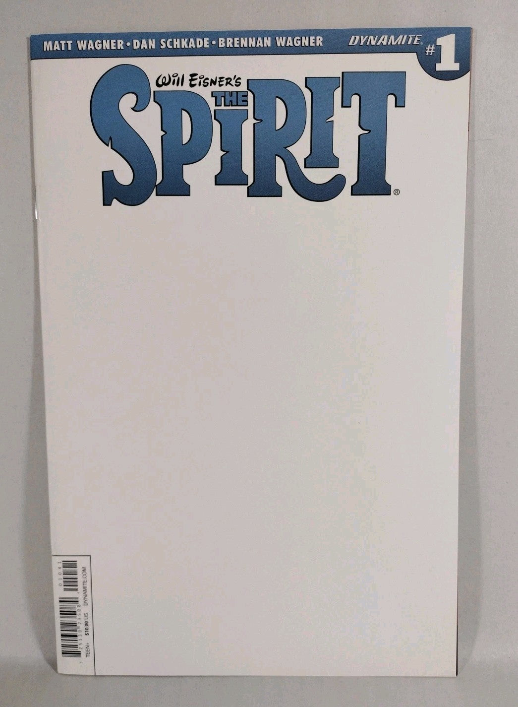 Will Eisner's The Spirit #1 2015 Dynamite Comic Blank Sketch Variant Cover VF-NM
