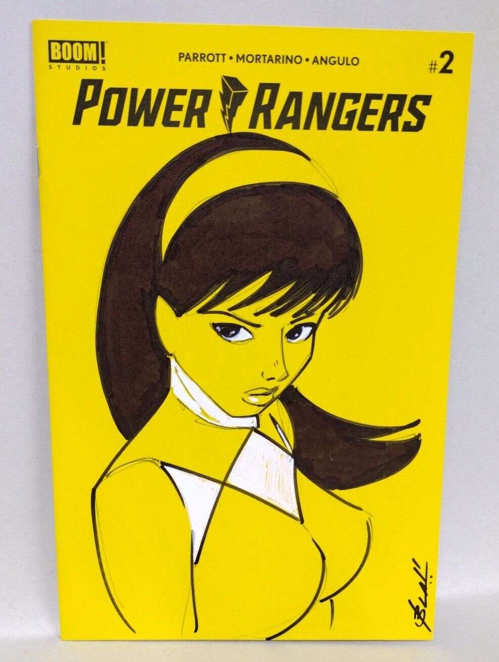 Power Rangers #2 Boom Comic Sketch Var W Original Brian Lacy Trini Yellow Art