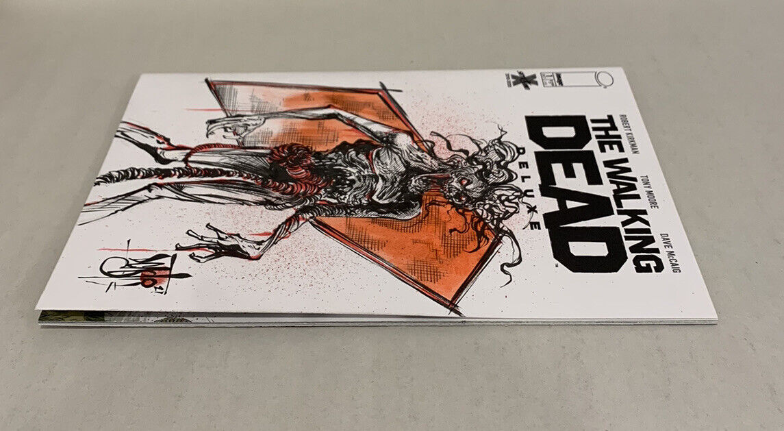 WALKING DEAD DELUXE #1 Sketch Variant Cover Comic W Original Art Dave Castr