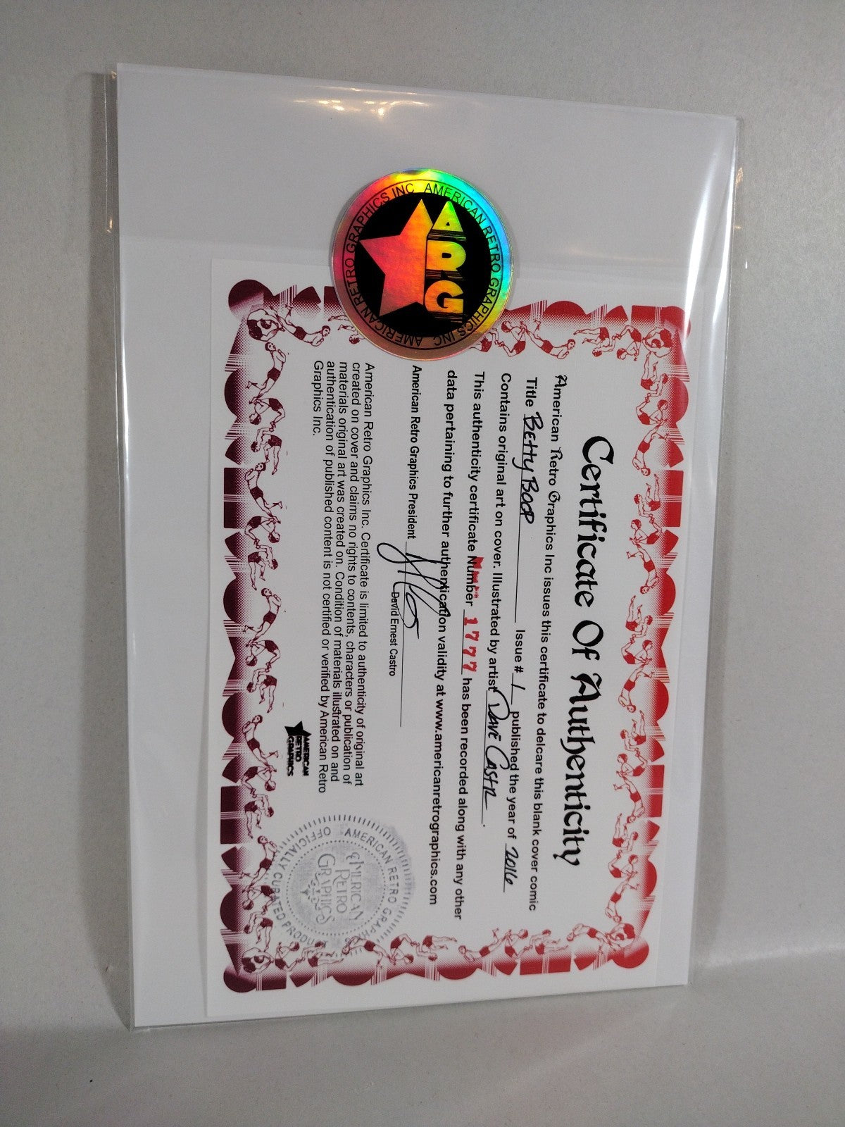 Betty Boop #1 (2016) Dynamite Sketch Cover Variant W Original Dave Castr Art