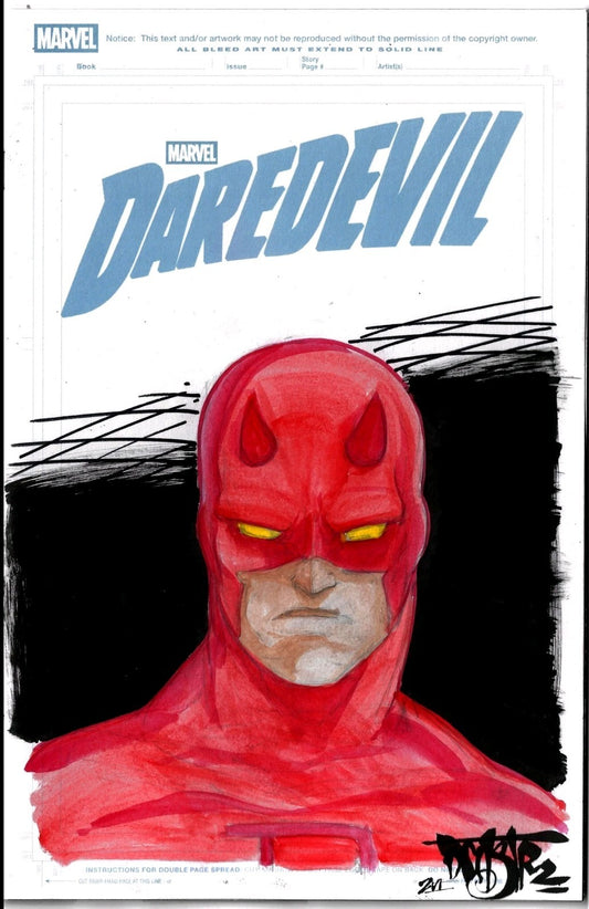 Daredevil #1 (2026) Marvel Comic Sketch Cover Variant W Original DCastr Art