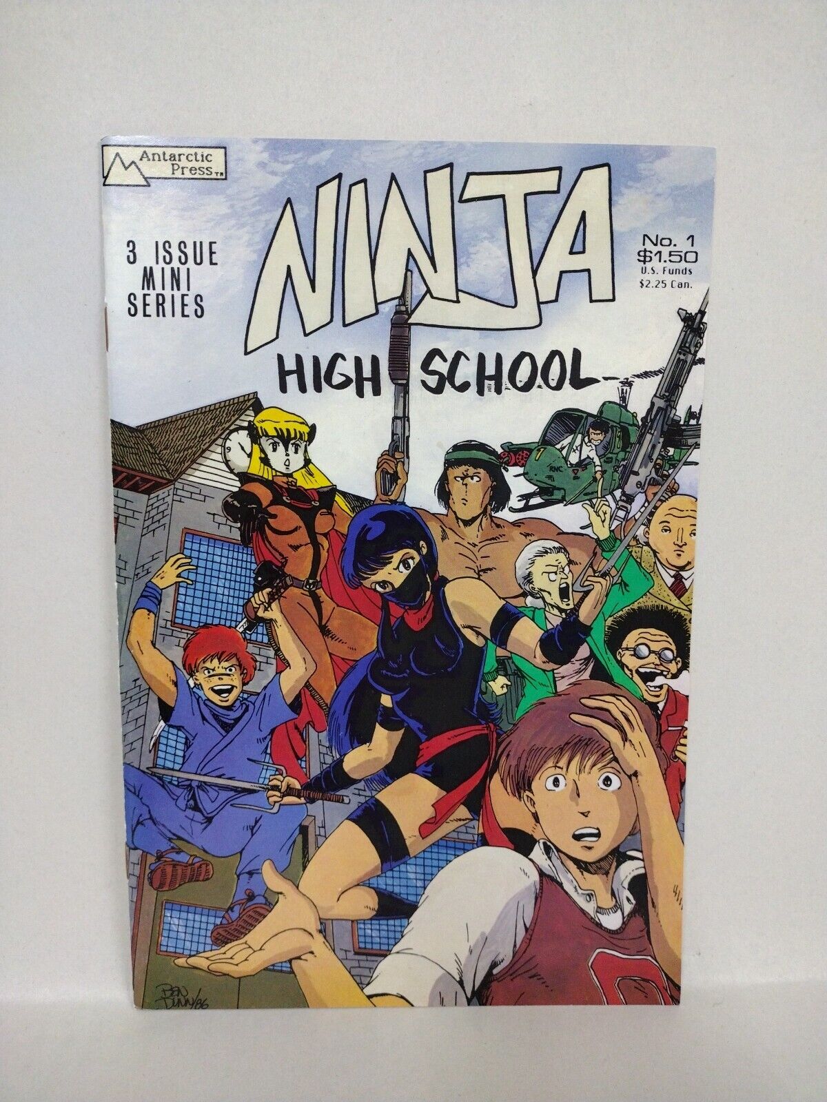 NINJA HIGH SCHOOL 1987 Complete Antarctic Comic Mini Series 1 2 3 1st Appearance