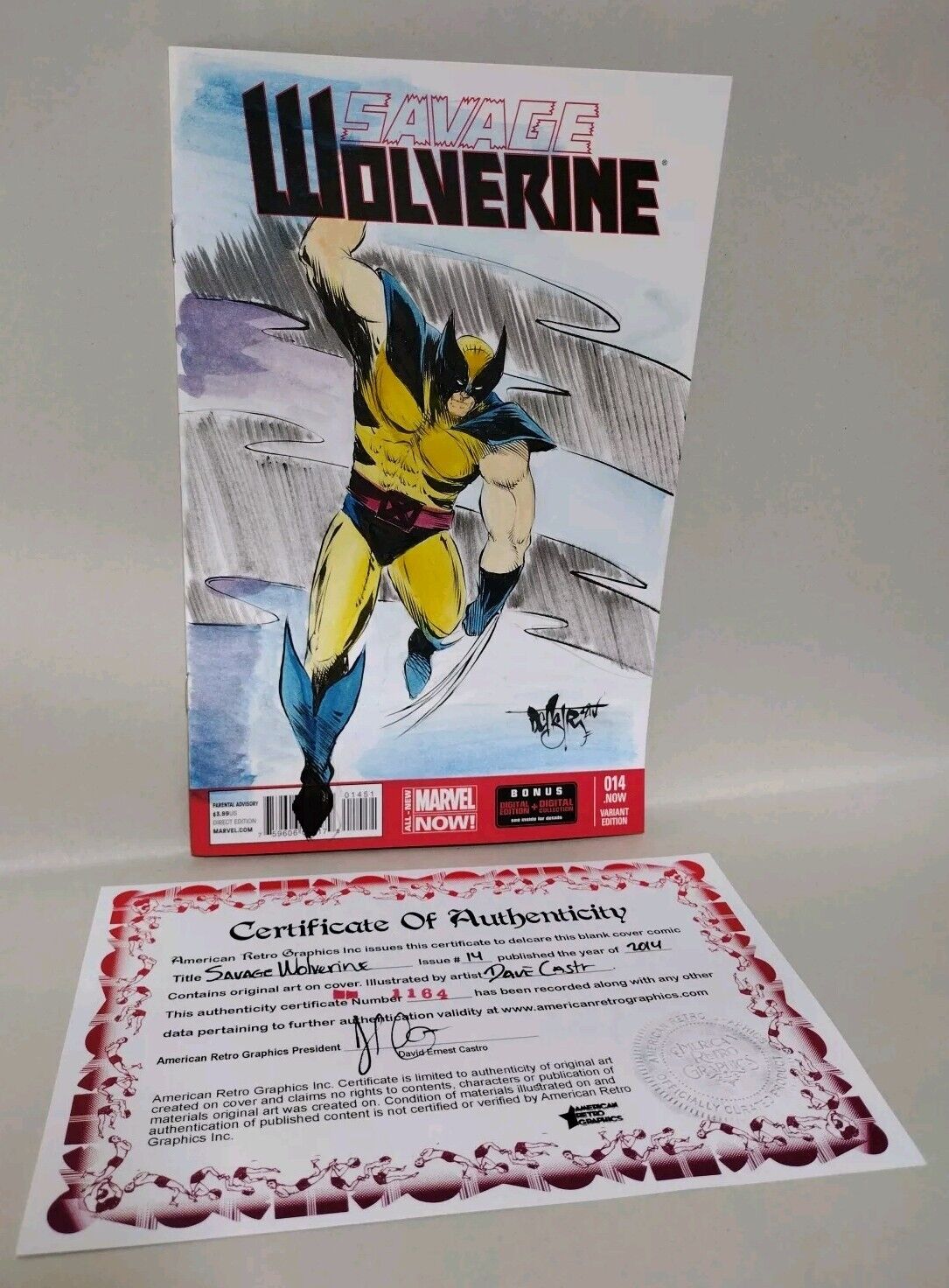 Savage Wolverine 14 (2014) Marvel Sketch Variant Comic w Original Dave Castr Art