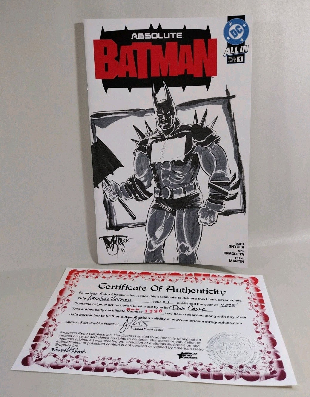Absolute Batman 1 (2024) DC Comic Sketch 4th Variant Cover W Original DCastr Art