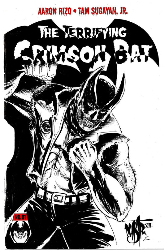 The Crimson Bat #1 (2023) Sketch Variant Cover Comic W Original Dave Castr Art