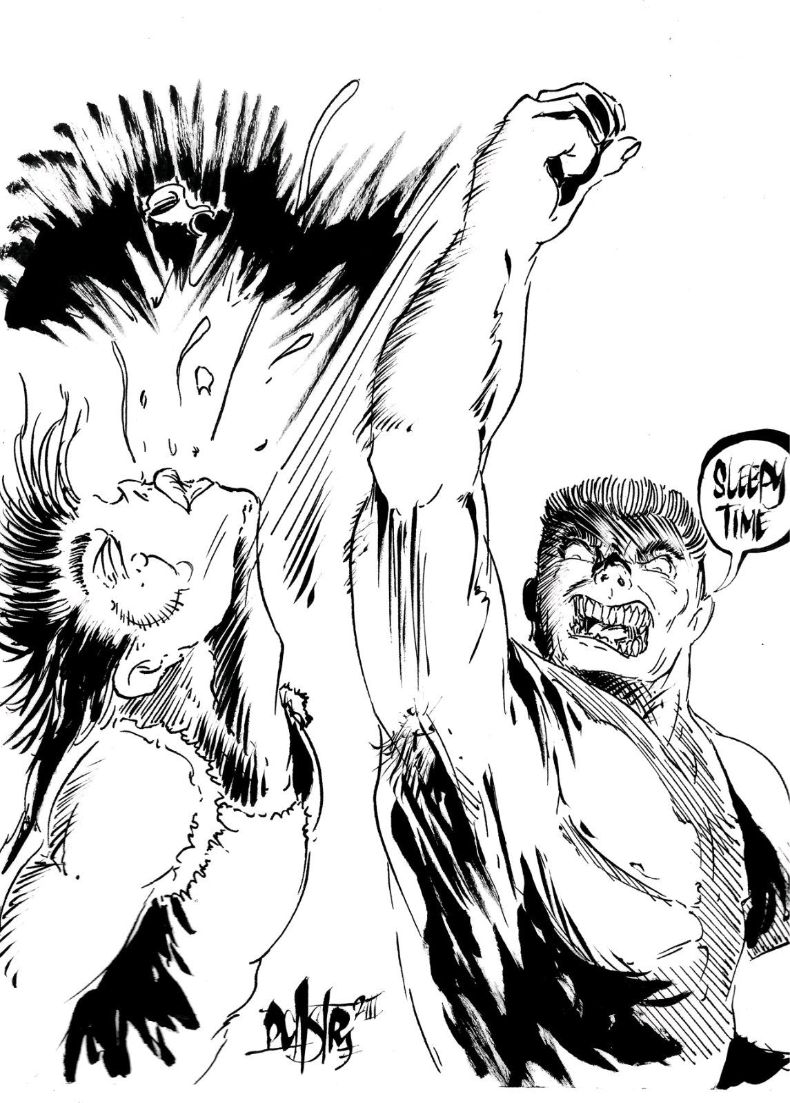 Sleepy Time (2023) Original 6 X 8" Dave Castr  Comic Art With ARG COA 83