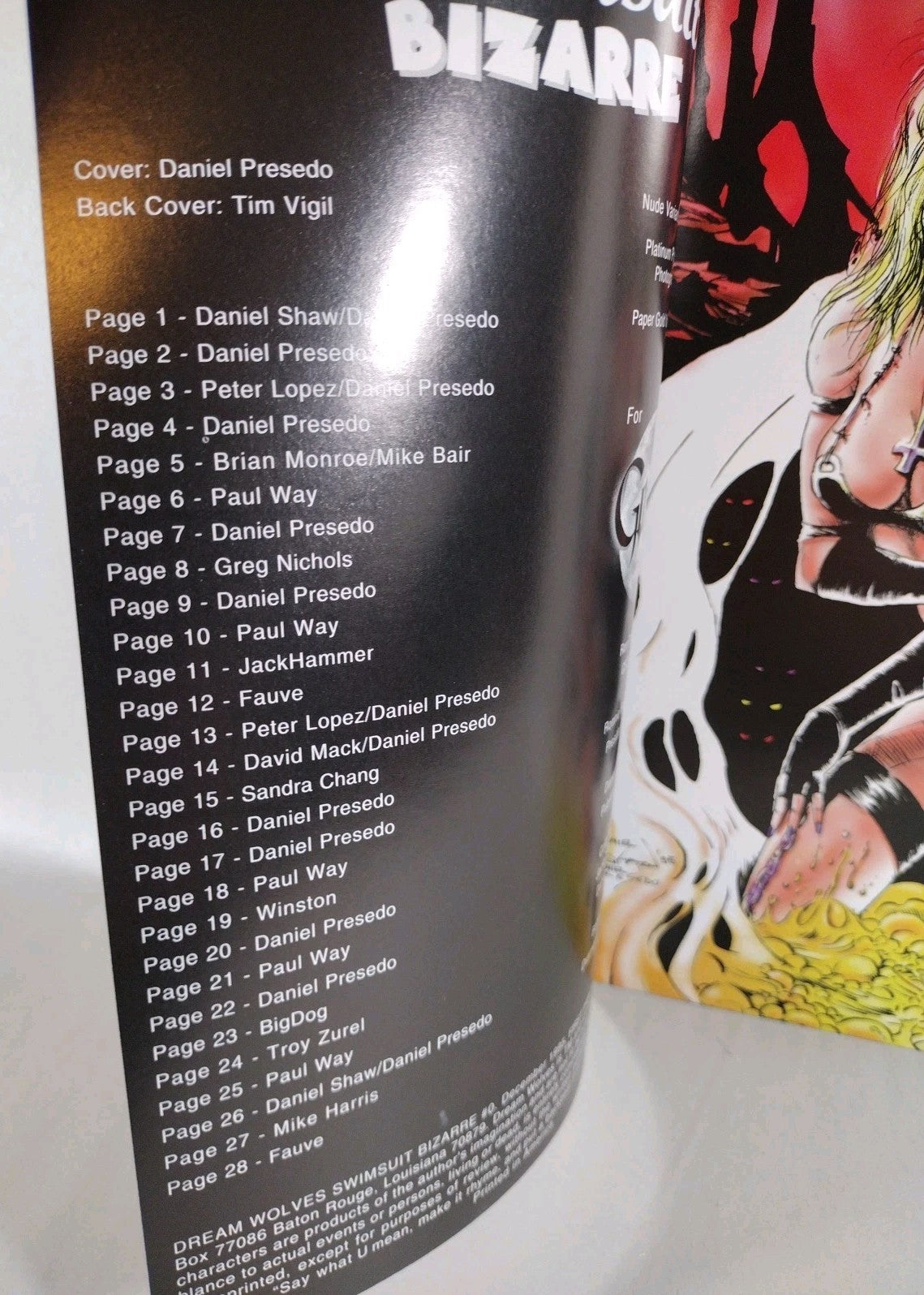 Dream Wolves Swimsuit Bizarre #0 (1994) Gothic Comic Variant Set Of 3