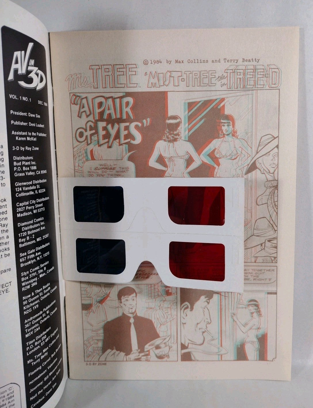 AV In 3-D #1 (1984) Aardvark Vanheim Signed Bob Burden Jim Valentino W Glasses