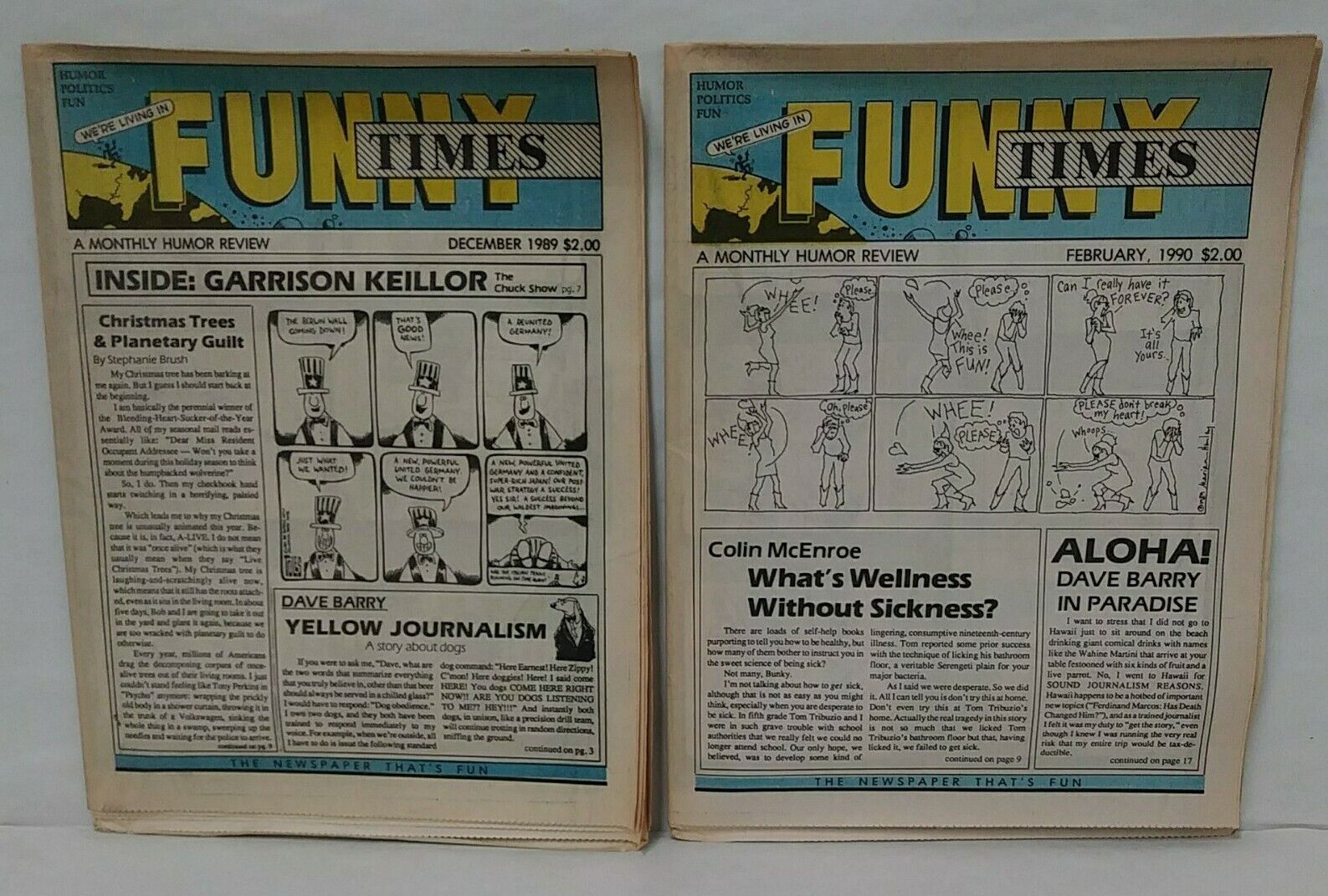 Funny Times Humor Review Lot Of 5 1989-90 Comic Strips Simpsons Life In Hell HTF