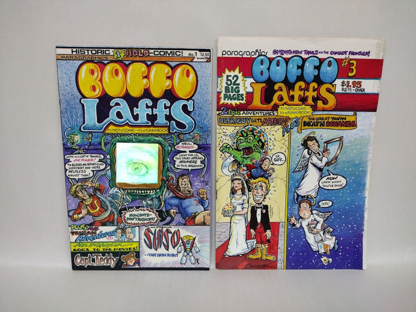 Boffo Laughs (1986) Paragraphics Underground Comic Lot Set #1 3 Comix