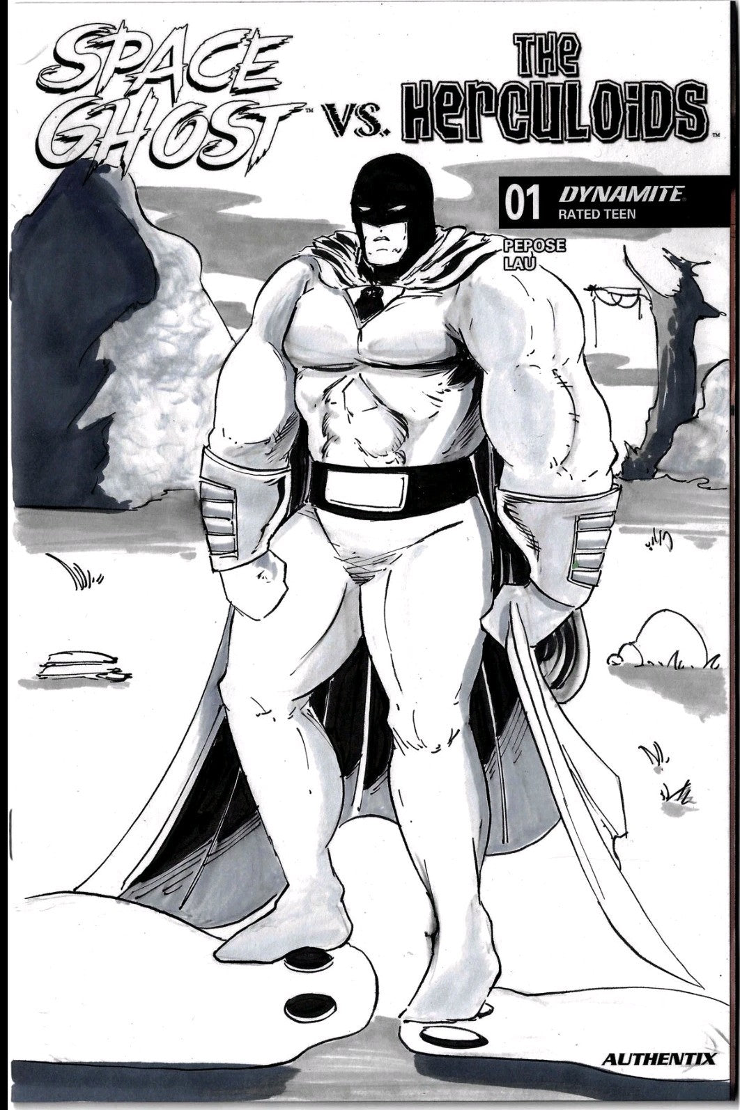 Space Ghost Vs The Herculoids #1 Dynamite Sketch Cover W Original DCastr Art