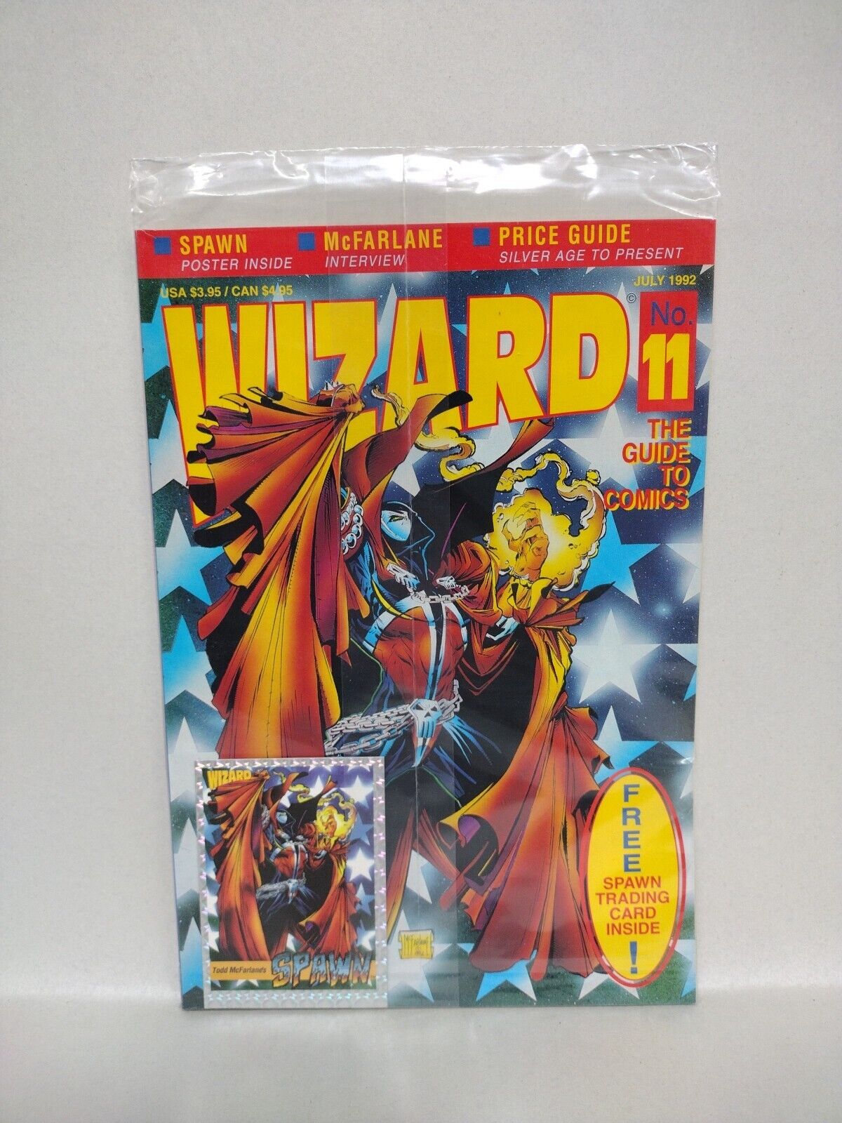 Wizard Comic Magazine #11 (1992) Spawn Cover Sealed W Prism Card New