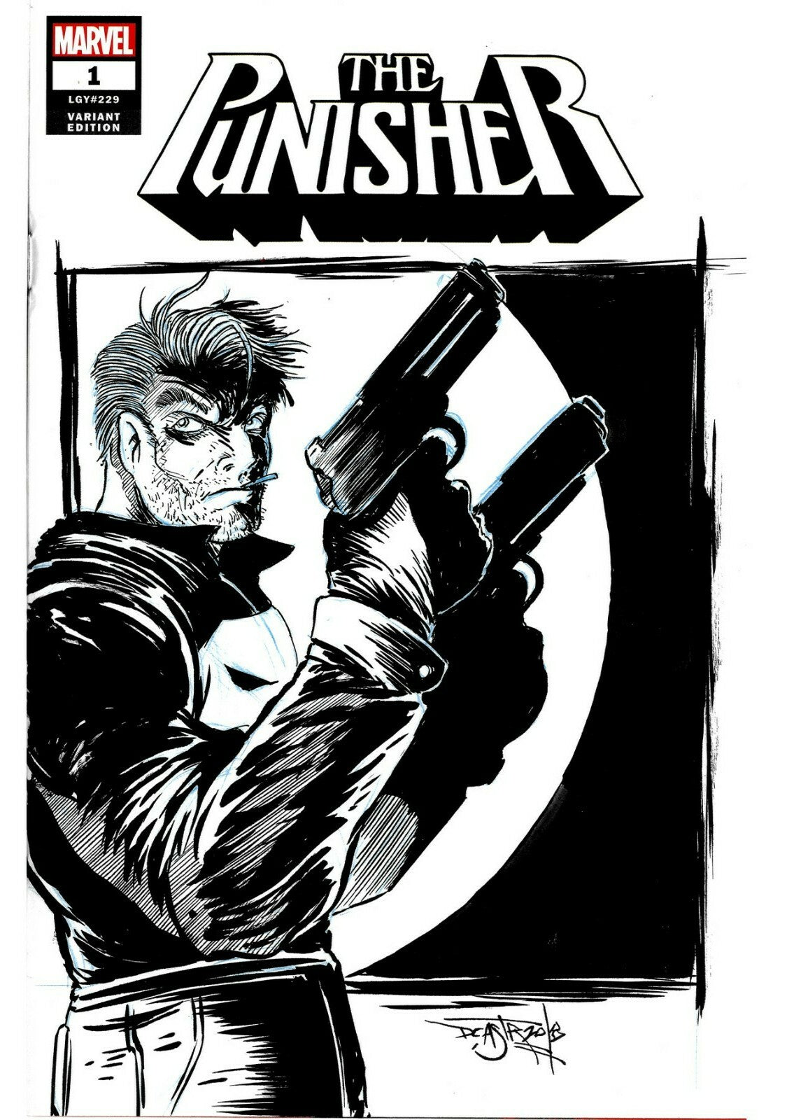 The Punisher #1 (2018) Marvel Sketch Cover Variant Comic W Original Art DCastr