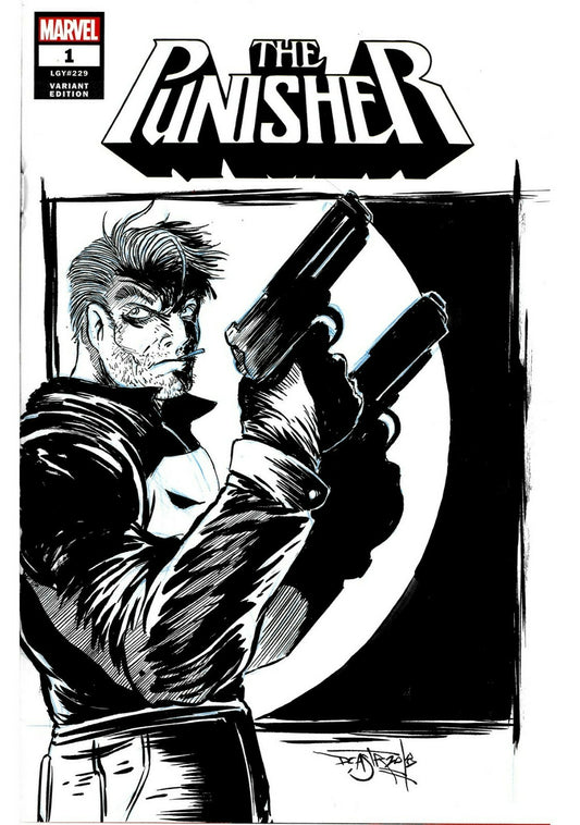 The Punisher #1 (2018) Marvel Sketch Cover Variant Comic W Original Art DCastr