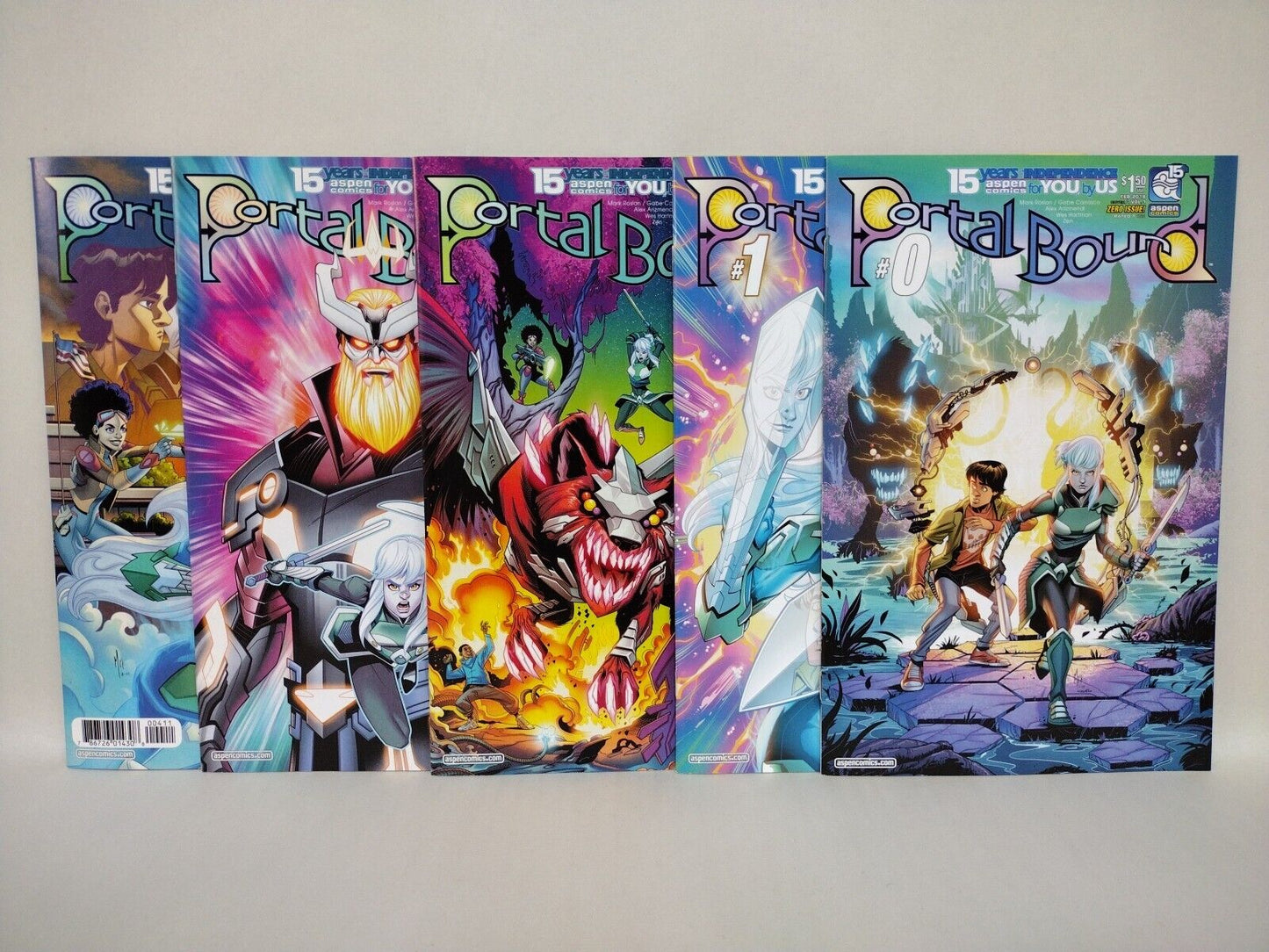 Portal Bound (2018) Aspen Comic Lot Set 0 1 2 3 4 Mark Roslan Gabe Carrasco