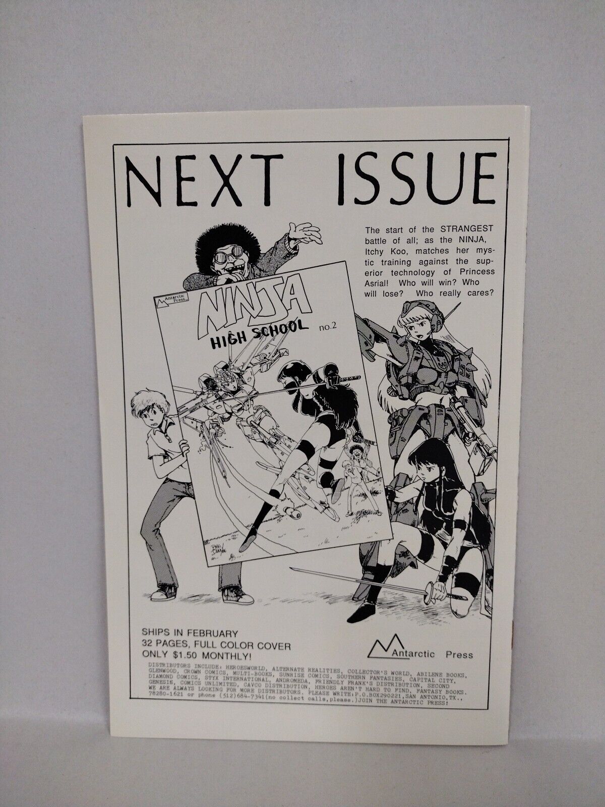 NINJA HIGH SCHOOL 1987 Complete Antarctic Comic Mini Series 1 2 3 1st Appearance