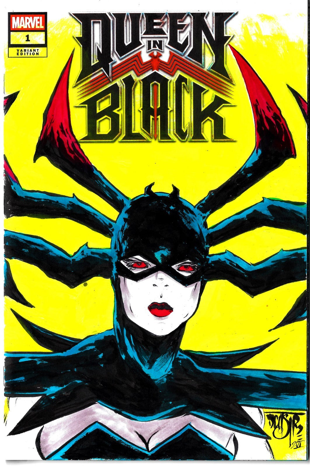 Queen In Black #1 (2026) Marvel Comic Sketch Cover W Original DCastr Art