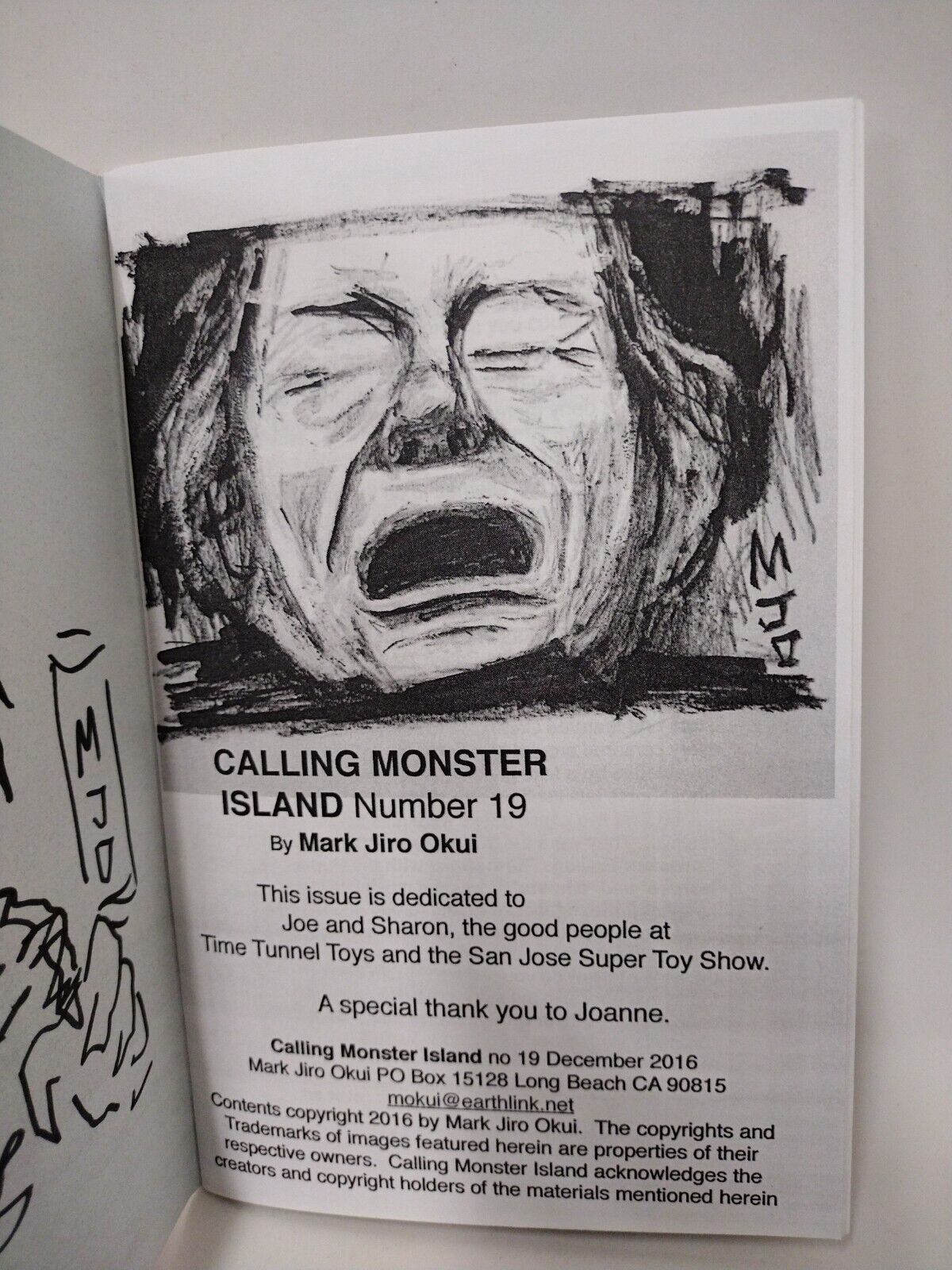 CALLING MONSTER ISLAND #19 GHOSTS Issue Horror Zine Signed w Original Sketch