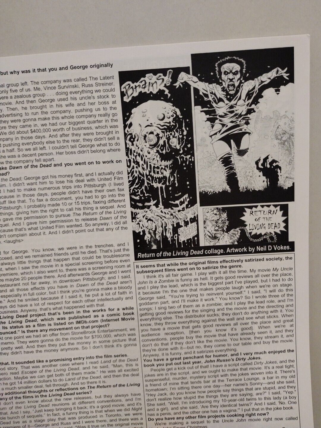 Screem Magazine #41 (2023) Return Of The Living Dead Tarman John Russo Interview