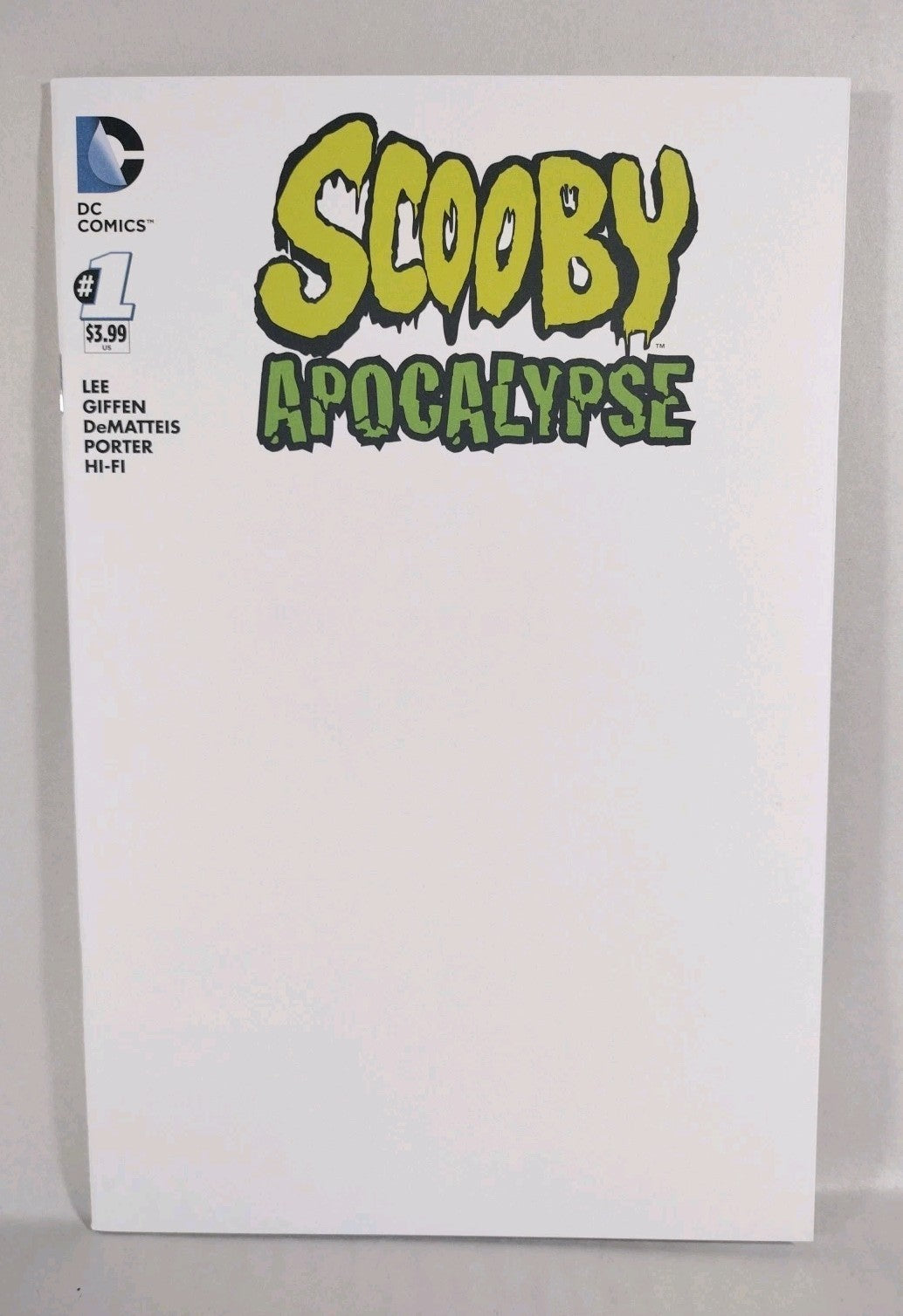 Scooby Doo Apocalypse #1 (2016) DC Comic Blank Sketch Variant Cover New NM
