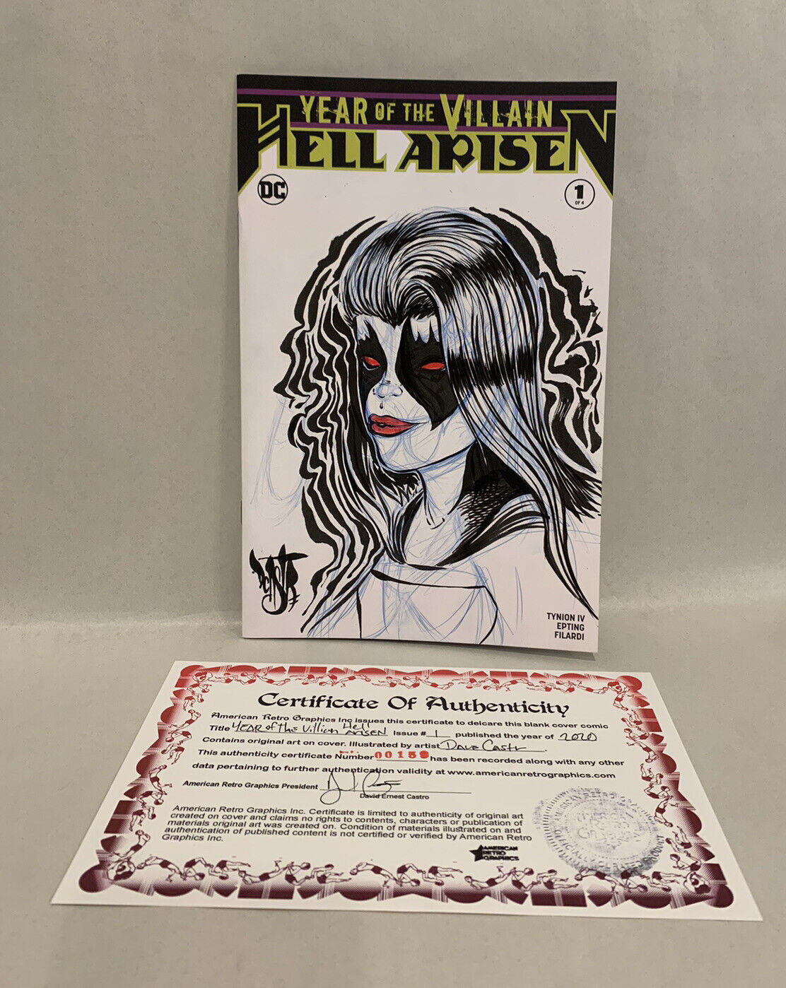 YEAR OF THE VILLAIN: HELL ARISEN #1 Blank Variant Cover Comic W Original Art