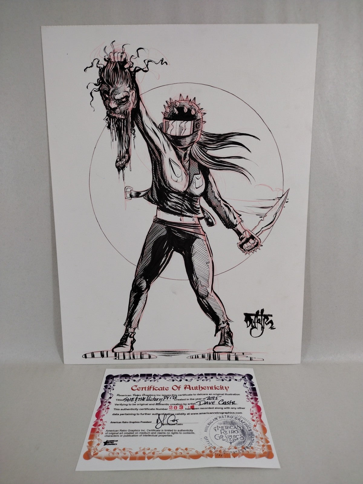 She That Kills The Dead (2025) Original 9 X 12" Dave Castr Inked Art W COA