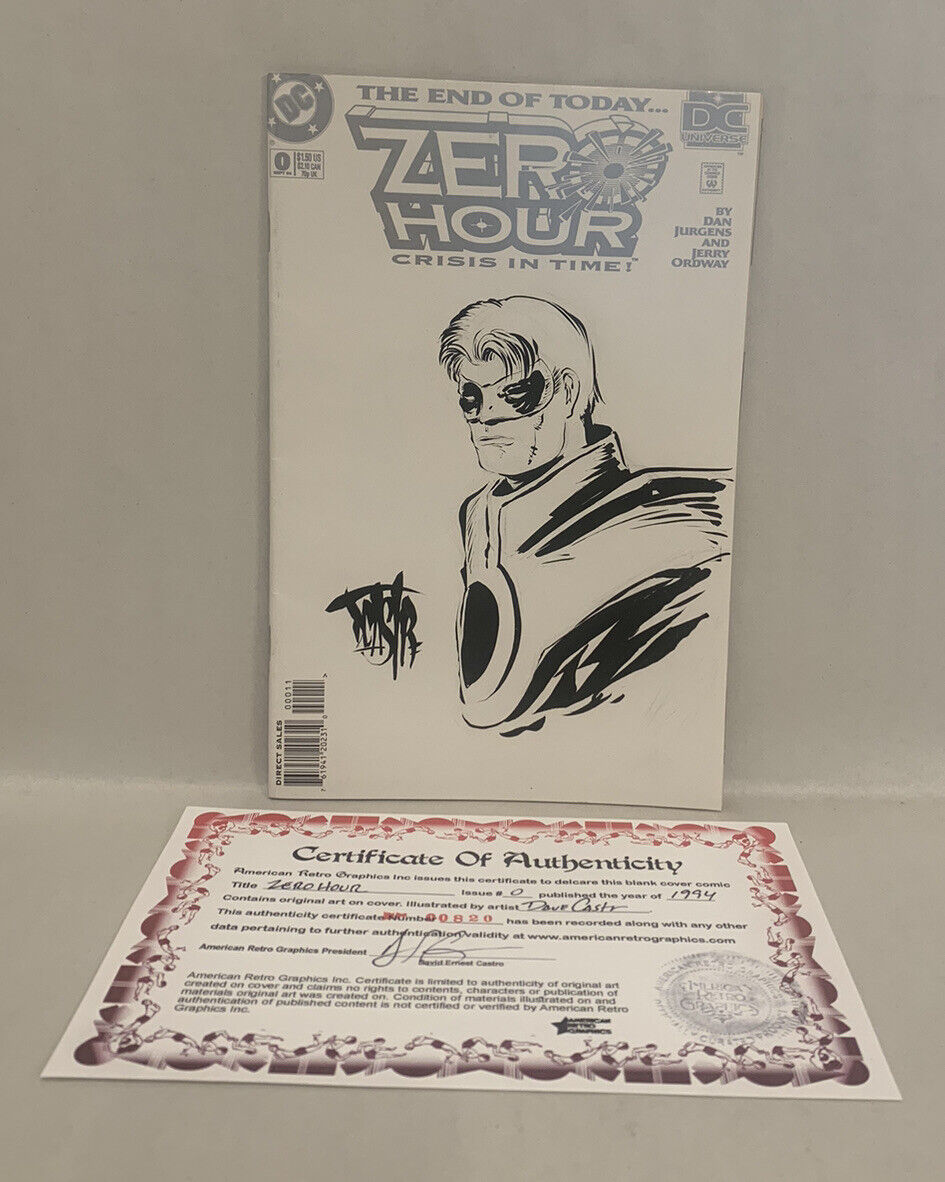 ZERO HOUR Blank Sketch Variant Cover Comic 1994 W Original Art Dave Castr