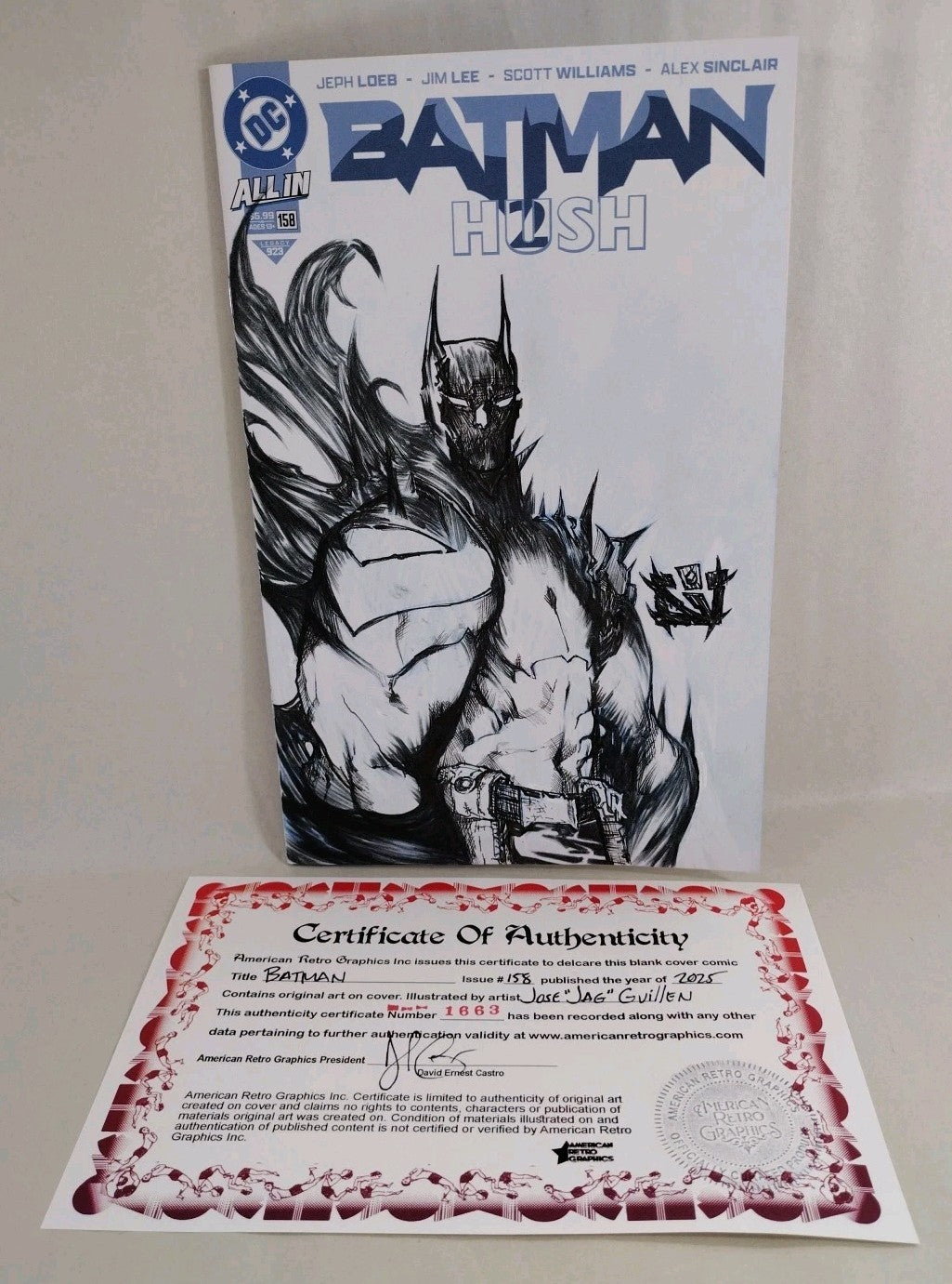 Batman 158 Hush 2 DC Comic 2025 Sketch Variant Cover W Original Jose Guillen Art