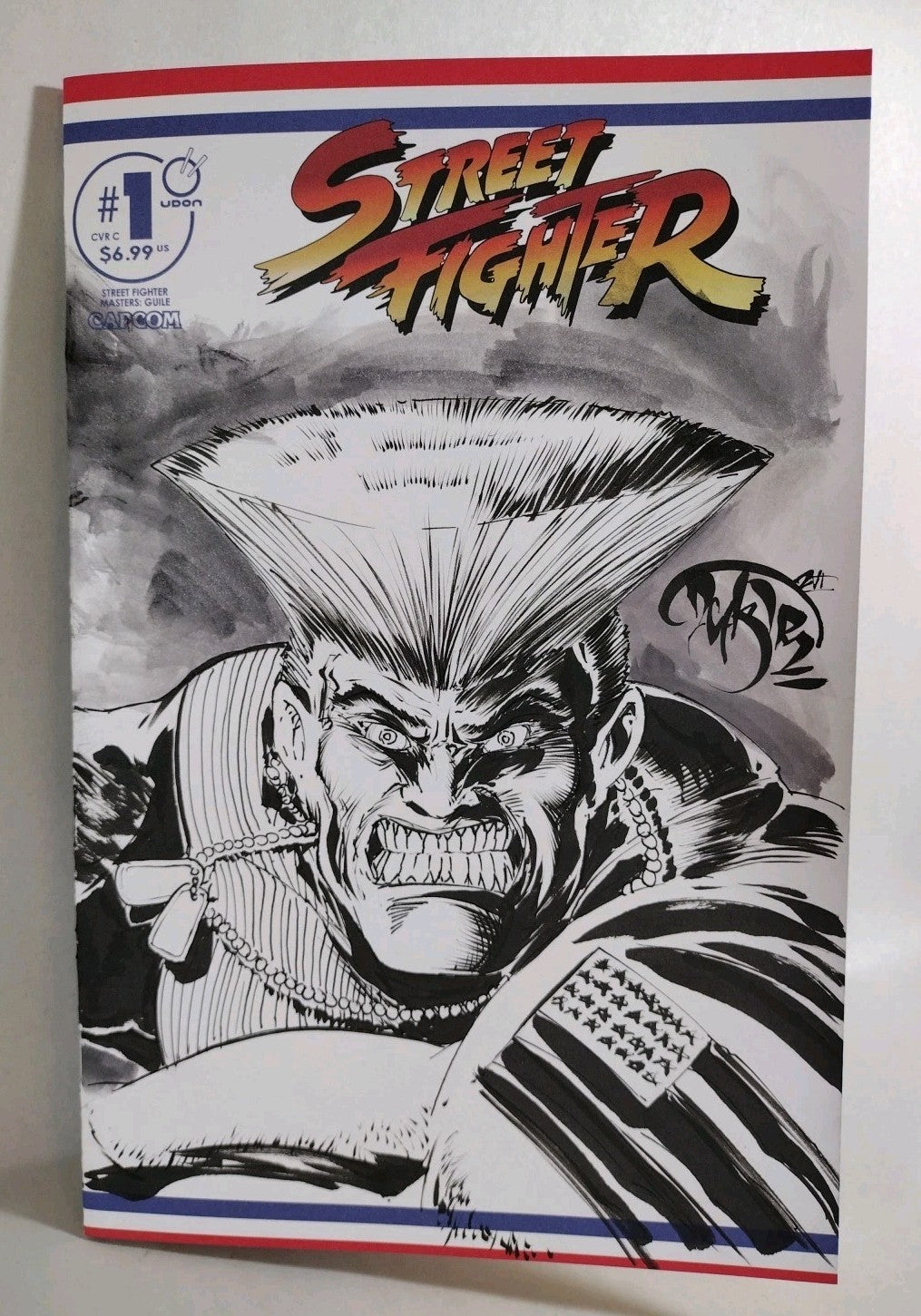 Street Fighter Masters Guile 1 (2026) Udon Capcom Sketch Cover W Original Art