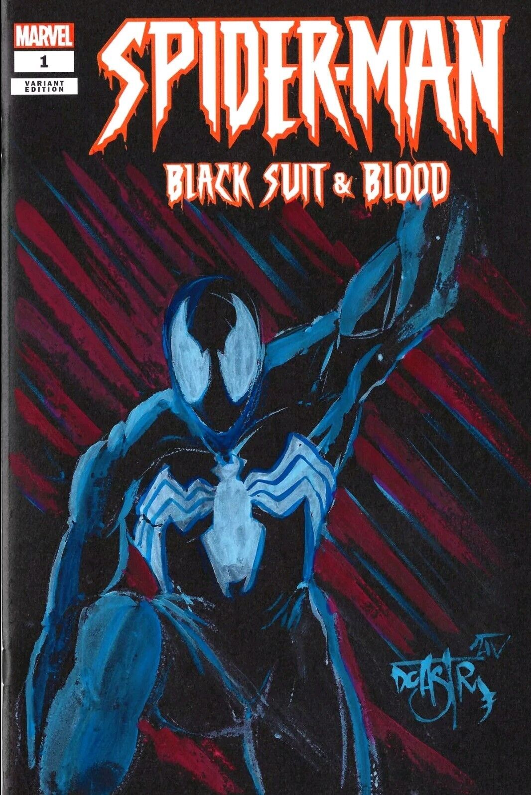 Spider-Man Black Suit & Blood #1 (2024) Marvel Sketch Var Comic W Original Art