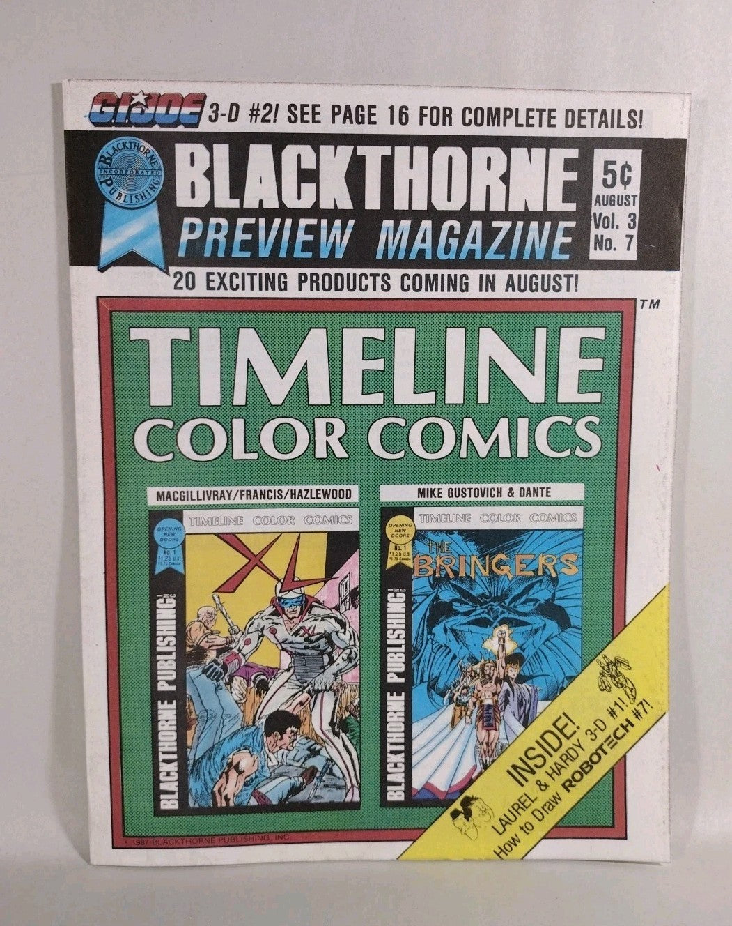 Blackthorne Preview Magazine Vol 3 #7 (1987) GI Joe 3-D 2 How To Draw Robotech 7