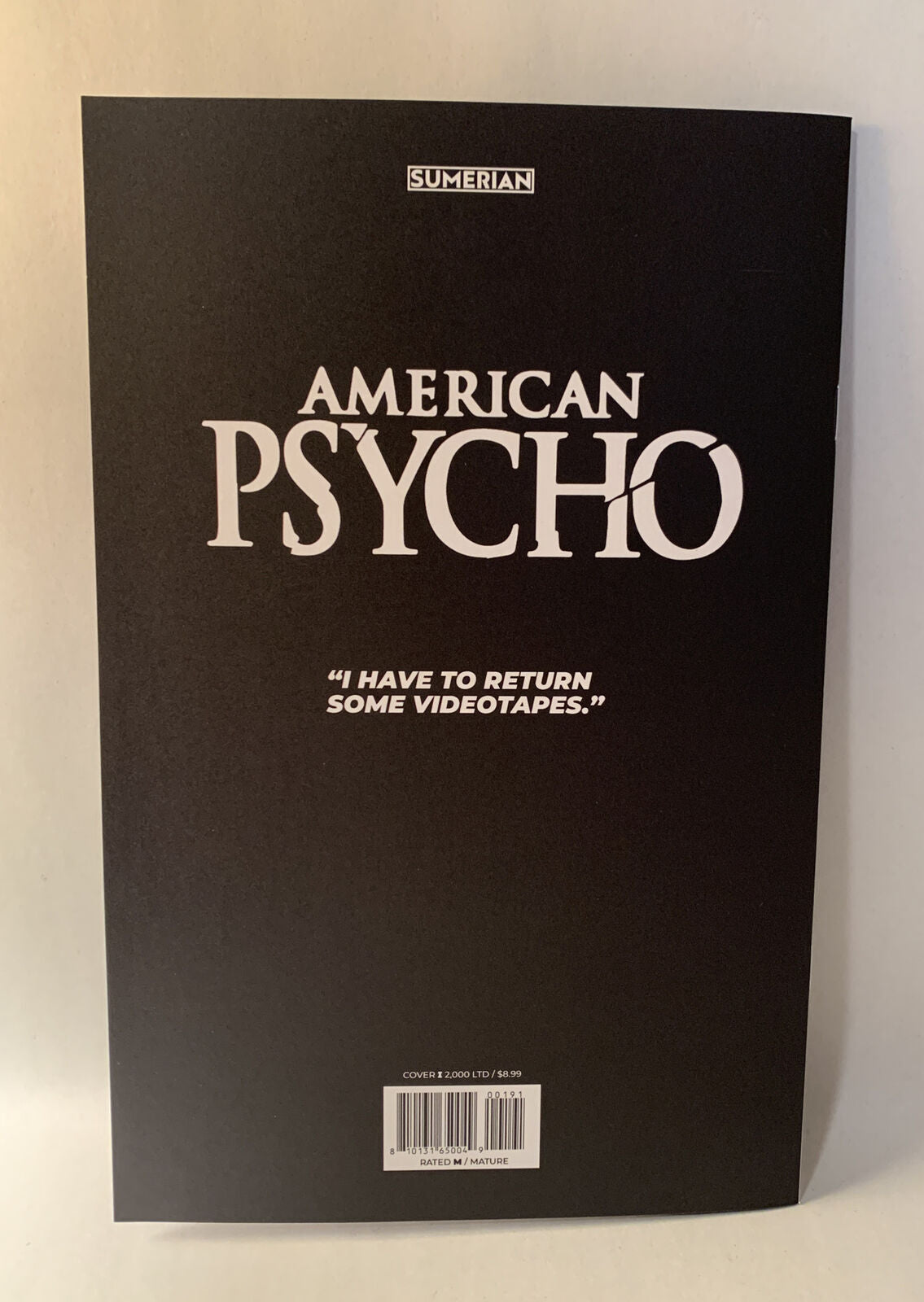 AMERICAN PSYCHO #1 Blank Sketch Cover Comic 2023 W Original Dave Castr Art